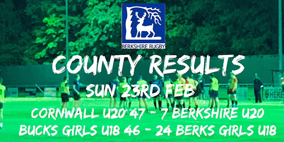COUNTY RESULTS – 23rd Feb 2020