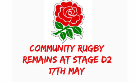 Government confirm community rugby to remain at Stage D2 from 17 May