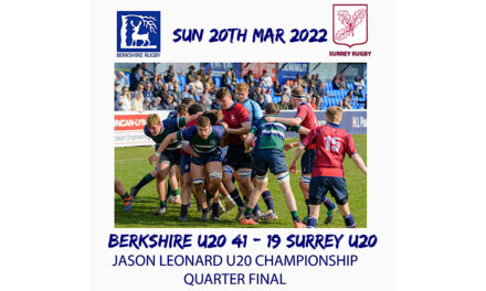 BERKSHIRE RFU U20 look convincing against SURREY RFU U20.