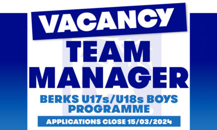 Berkshire RFU, in association with the Rugby Football Union are looking for a Team Manager to lead the u17s/u18s Boys Programme
